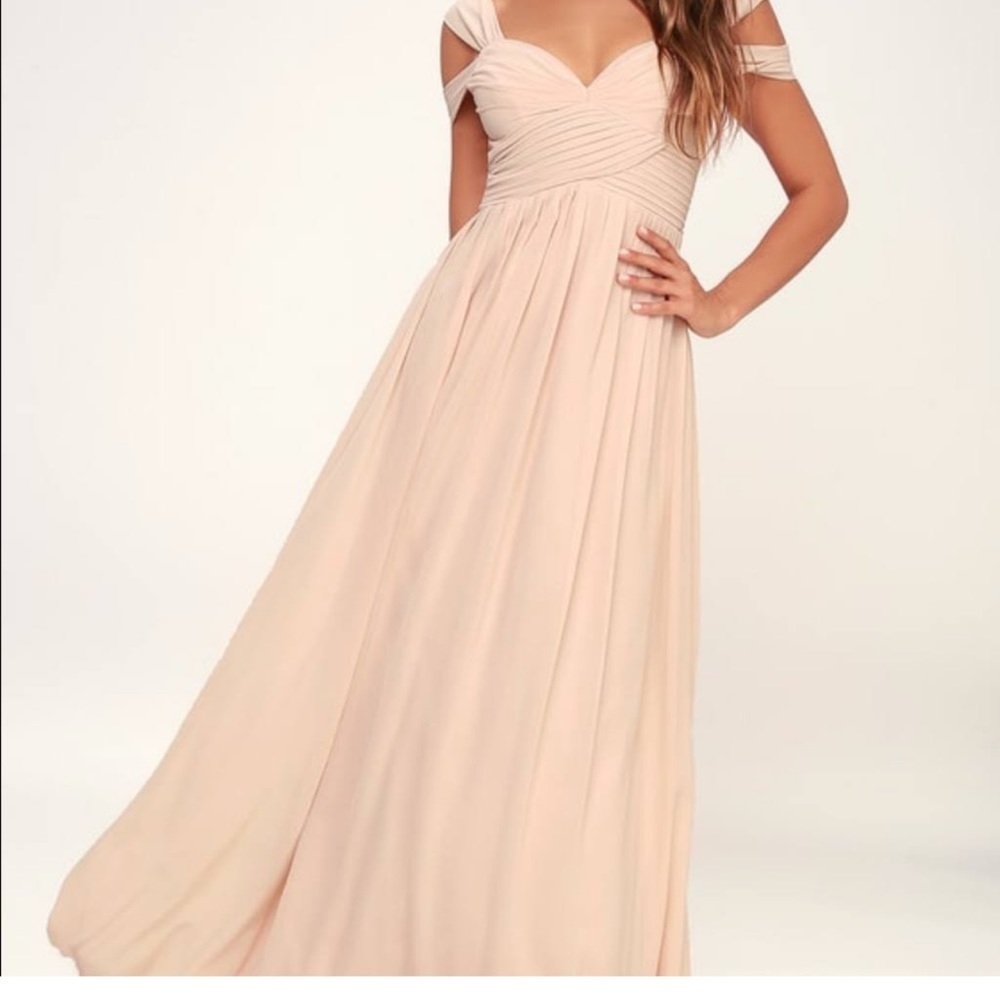 Lulus Make Me Move Blush Pink Maxi Dress, Size Small